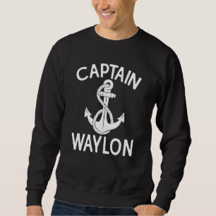 Kapten Waylon Båttur Båt Ankar Fartyg Yacht Lång Ärmad Tröja