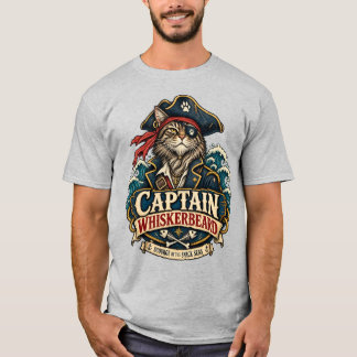 Kapten Whiskerbeard Pirat Katt T Shirt