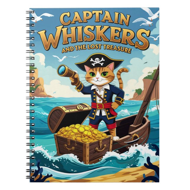 Kapten Whiskers och den försvunna skatten Piratkat Anteckningsbok (Framsidan)