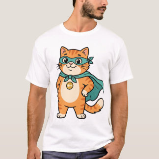 Kapten Whiskerton – Söt superhjälte orange tabby C T Shirt