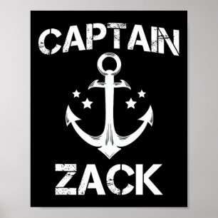 Kapten Zack Funny Birthday Personlig Namn Boat Poster