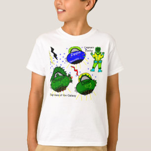 Kapten Zacky Blue Fish Dragon Dino Spaceships Tee