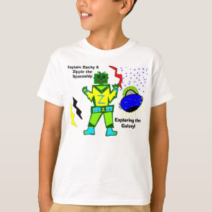 Kapten Zacky Grönt Robot Zippie Spaceship Shirt T-shirt