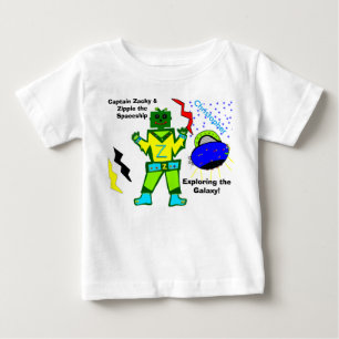 Kapten Zacky Grönt Robot Zippie Spacesship Tee Shirt