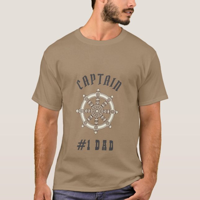 Kaptenen Black Khaki, Pappa Modern Far, kapten Bla T Shirt (Framsida)
