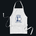 Kaptenen Boat eller Namn-marinblått Förkläde<br><div class="desc">En Anpassningsbar fyr-design med Personlig kapten eller annan titel och Namn eller annan anpassningsbar i marinblå på en Vuxen med BBQ Chef Apron. Gör en underbar gåva och konversation till biet för tillfälle.</div>