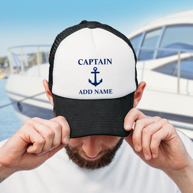 Kaptenen Lägg till Namn eller Boat Namn vid marinb Keps (Several colors to choose from.)