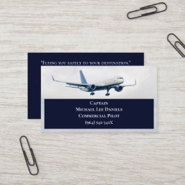 Kaptenen Pilot över det vita kommersiella flygplan Visitkort