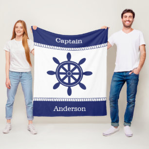 Kaptenen rullar det nautiska repet tillfogar namn fleecefilt