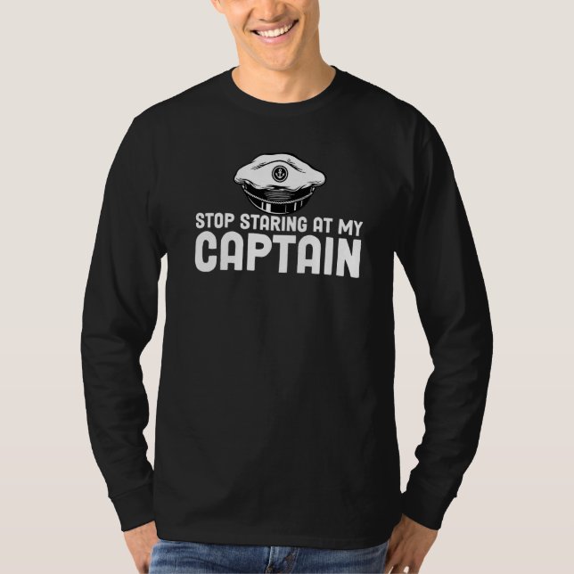 Kaptenens fru båt kaptenens ordspråk t shirt (Framsida)