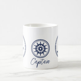 Kaptenens kaffe Mugg, blå ankare och Fraktens hjul Kaffemugg