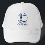 Kaptenens Nautical Classic Lighthouse Keps<br><div class="desc">Kaptenen för det blå marinens fyr på det vita Anpassadet Hat.</div>