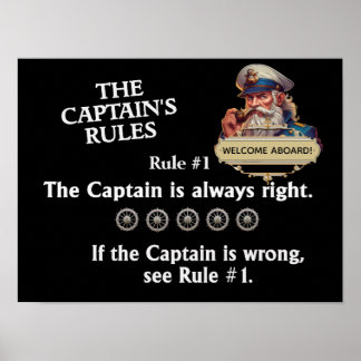 Kaptenens Regler - kapten alltid höger Poster