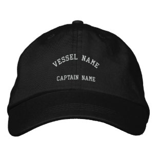 Kaptener Fartyg Embroied Cap Black Broderad Keps