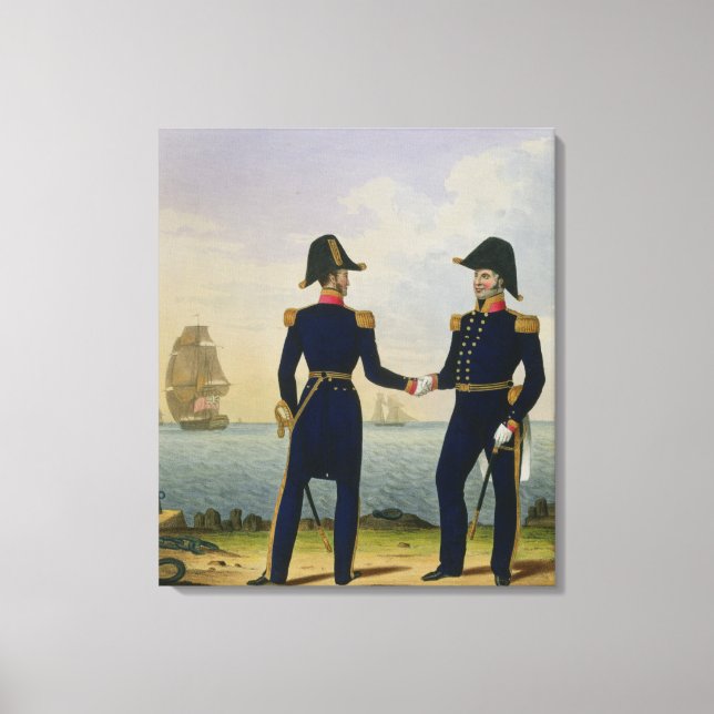 Kaptener, platta 5 från "Royalets marinkostrum" Canvastryck (Framsida)