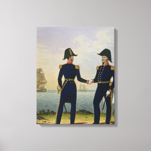 Kaptener, platta 5 från "Royalets marinkostrum" Canvastryck (Framsida)