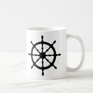 kaptenfraktstyrningen rullar kaffemugg