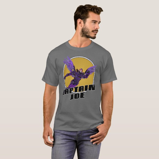 KaptenJoe skjorta - grått T-shirt (Hel framsida)