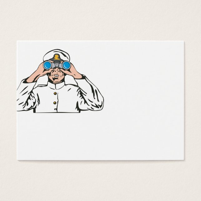 Kaptenkapten Sailor med binokulär Visitkort (Framsidan)