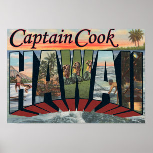 Kaptenkock, Hawaii - stora brevplatser Poster