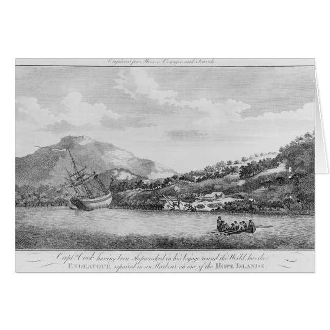 Kaptenkock som har varit skeppsbruten hälsningskort (Framsidan Horizontal)