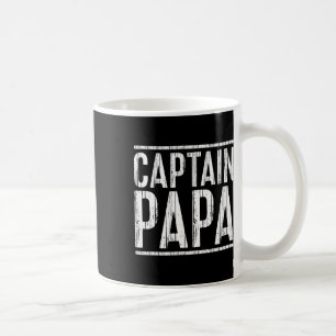 Kaptens Papa Tröja Pontonbåt Fars Dag Fiske Kaffemugg