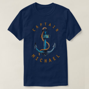 Kaptenskjortavattenfärgen ankrar personlig t shirt