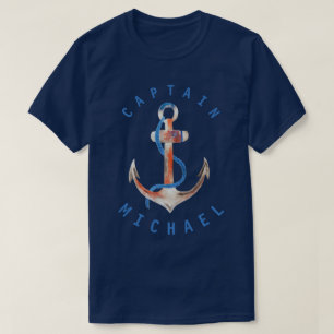 Kaptenskjortavattenfärgen ankrar personlig t shirt