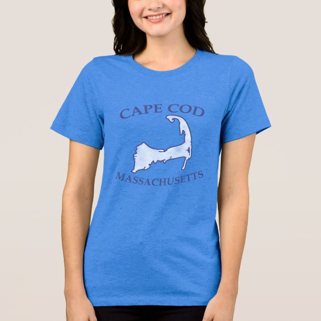 Kaptorsilhouette Blue Stripe Kvinnors T Shirt (Framsida)