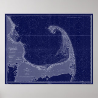 Kaptorskens Vintage Karta Nautical Chart Blue Art Poster