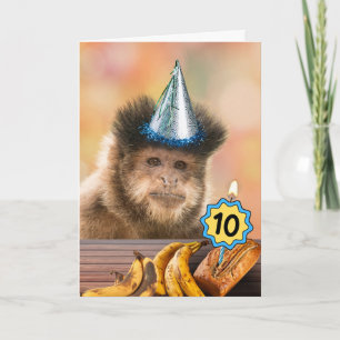 Kapuchin Monkey Banana Bread - 10:e födelsedag Kort