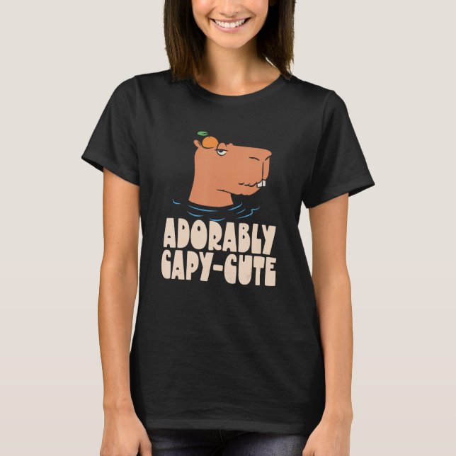 Kapy Cute Animal Capybaras Rodent Capyba T Shirt (Framsida)