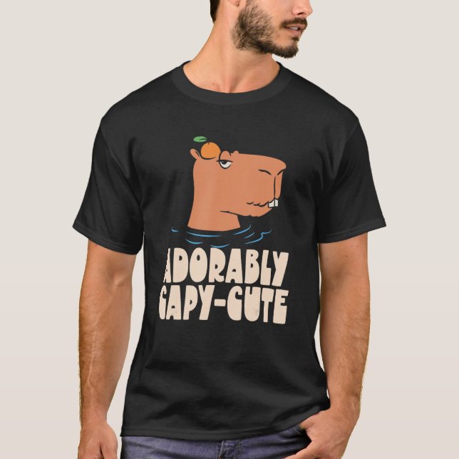 Kapy Cute Animal Capybaras Rodent Capyba T Shirt (Framsida)