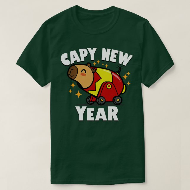Kapy nyår Cute Kawaii Capybara nyår 2024 t T Shirt (Design framsida)