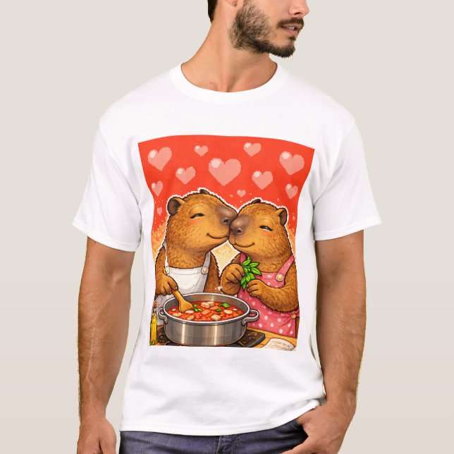 Kapybara älskar matlagning t shirt (Framsida)