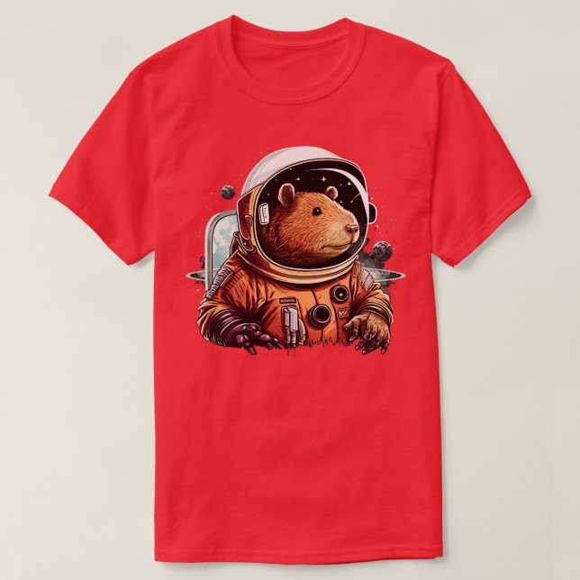 Kapybara astronaut 2 t shirt (Design framsida)