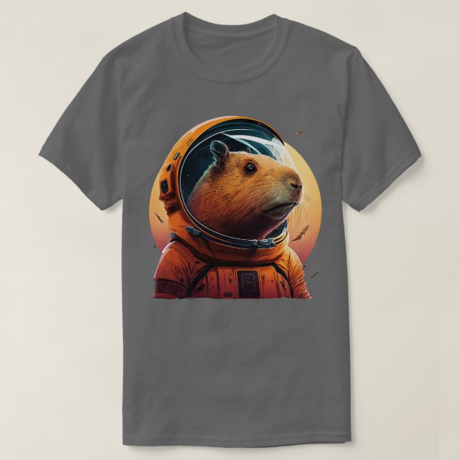 Kapybara astronaut 6 t shirt (Design framsida)