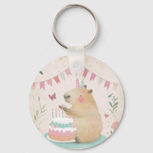 Kapybara Birthday Bash Keychain Nyckelring