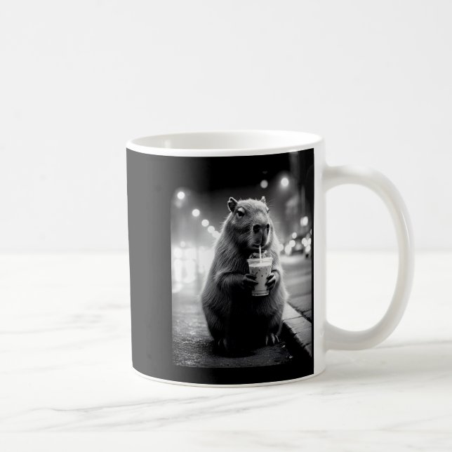 Kapybara dricker iskaffe roliga djur meme kaffemugg (Höger)