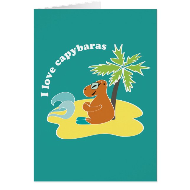 Kapybara Hälsningskort (Framsidan)