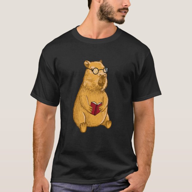 Kapybara med glas t shirt (Framsida)