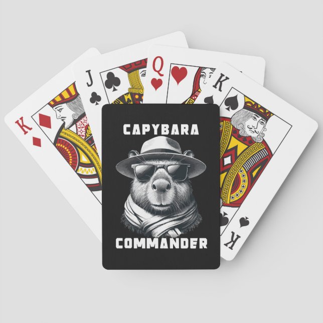Kapybara Med Solglasögon Capy Kommendör Casinokort (Baksidan)