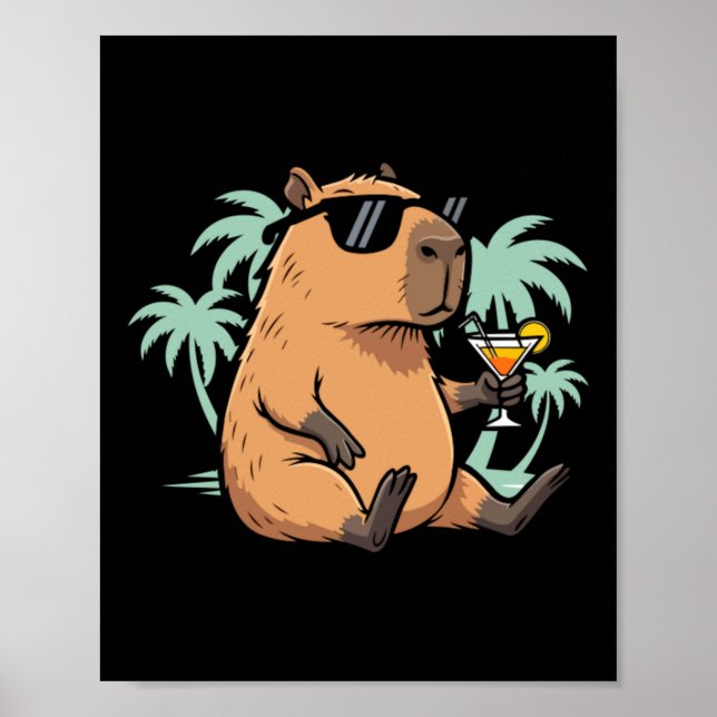 Kapybara Med Svans - Avslappnad Stämning Poster (Framsidan)