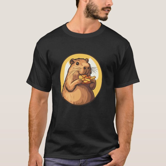 Kapybara njuter av läckra snacks t shirt (Framsida)
