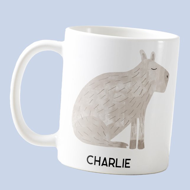 Kapybara Personaliserat namn Kaffemugg (Fun capybara personalized custom name coffee mug)
