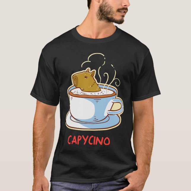 kapybara presenter, kapycino, cappuccino-kaffe, sö t shirt (Framsida)