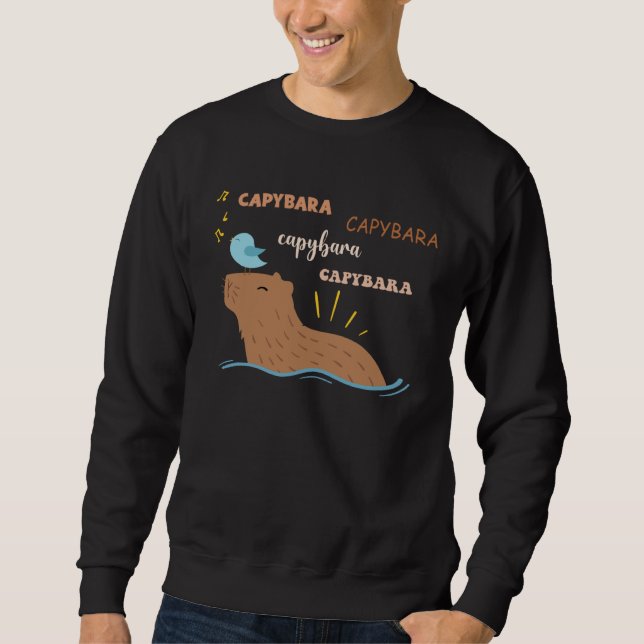 Kapybara Söt Kapybara Lång Ärmad Tröja (Framsida)
