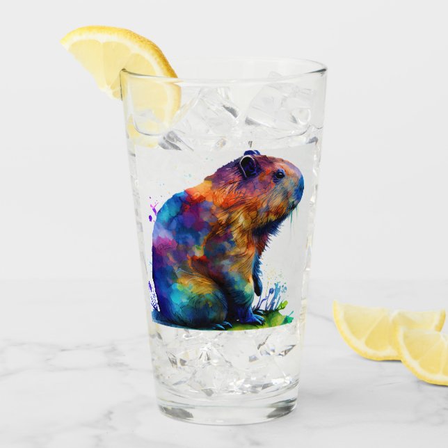 Kapybara Tumbler-figursättningsdesign Glaskopp (Framsida Ice)