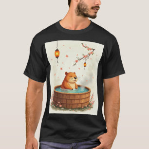 Kapybarans hetbad avslappning Ångande spa-dag deka T Shirt