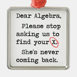 Kär Algebra behar stoppet som frågar oss att fin Julgransprydnad Metall